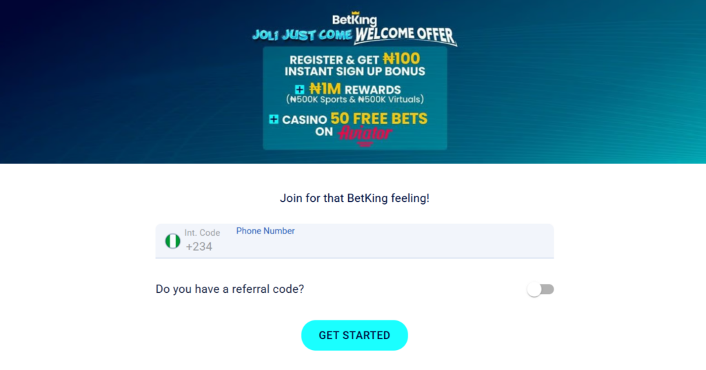 BetKing login signup